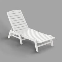 POLYWOOD NAC2280WH White Nautical Folding Adjustable Chaise