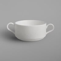 RAK Porcelain BACS30 Banquet 10.2 oz. Ivory Porcelain Soup Bowl with 2 Handles - 6/Case