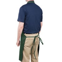 Chef Revival Hunter Green Poly-Cotton Customizable Bib Apron with 1 Pocket - 34 inch x 28 inch