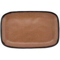 GET CS-1170-TP Pottery Market 12" x 7 1/2" Matte Speckled Brown Melamine Rectangular Platter - 12/Pack