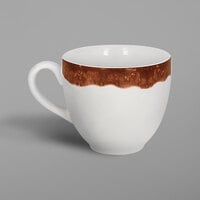 RAK Porcelain WDCLCU20TB Woodart 6.75 oz. Timber Brown Porcelain Coffee Cup - 12/Case
