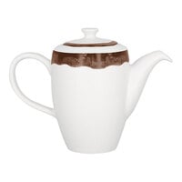 RAK Porcelain Woodart 11.9 oz. Oak Brown Porcelain Coffee Pot and Lid - 4/Case