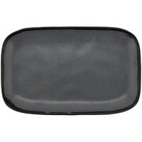 GET CS-1170-GR Pottery Market 12" x 7 1/2" Matte Speckled Gray Melamine Rectangular Platter - 12/Pack