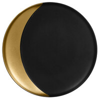 RAK Porcelain MFMODP24GB Metal Fusion 9 1/2 inch Gold / Black Porcelain Deep Plate - 12/Case