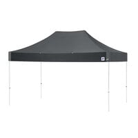 E-Z Up EC3STL15KFWHTSG Eclipse Instant Shelter 10' x 15' Steel Gray Canopy with White Frame