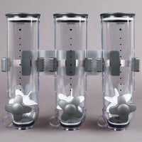 Zevro KCH-06139 SmartSpace Wall Mount 0.4 Liter Triple Canister Dry Food Dispenser