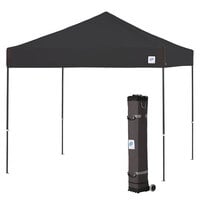 E-Z Up PR3SG10BK Pyramid Instant Shelter 10' x 10' Black Canopy with Steel Gray Frame