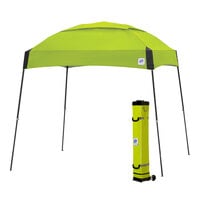 E-Z Up DM3SG10LA Dome 10' x 10' Limeade Canopy with Steel Gray Frame and Roller Bag