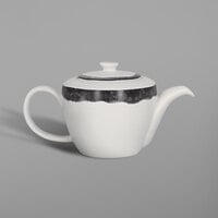 RAK Porcelain WDCLTP40BG Woodart 13.6 oz. Beech Grey Porcelain Teapot and Lid - 4/Case