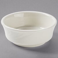 Tuxton YEB-1203 Monterey 11 oz. Eggshell Embossed Rim China Bowl - 36/Case