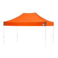 E-Z Up EC3STL15KFWHTSO Eclipse Instant Shelter 10' x 15' Steel Orange Canopy with White Frame