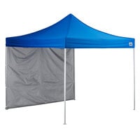 Backyard Pro Courtyard Series 10' x 10' Blue Straight Leg Aluminum Instant Pop Up Canopy Tent and Wall Kit