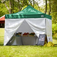Backyard Pro Courtyard Series 10' x 10' Green Straight Leg Aluminum Instant Canopy Deluxe Kit with 4 Side Walls