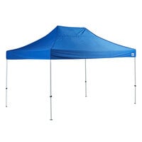Backyard Pro Courtyard Series 10' x 15' Blue Straight Leg Steel Instant Canopy