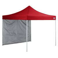 Backyard Pro Courtyard Series 10' x 10' Red Straight Leg Aluminum Instant Canopy and Wall Kit