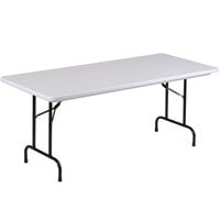 Correll Folding Table, 30" x 96" Tamper-Resistant Plastic, Gray