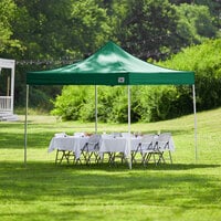 Backyard Pro Courtyard Series 10' x 10' Green Straight Leg Aluminum Instant Canopy