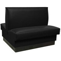 American Tables &amp; Seating 46" Long Black Plain Double Back Fully Upholstered Booth