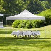 Backyard Pro Courtyard Series 10' x 10' White Straight Leg Aluminum Instant Pop Up Canopy Tent