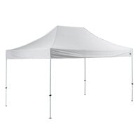 Backyard Pro Courtyard Series 10' x 15' White Straight Leg Steel Instant Pop Up Canopy Tent