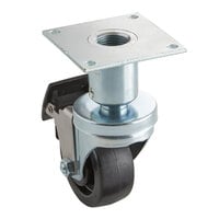 Pitco and Anets Equivalent 3 inch Swivel Adjustable Height Plate Caster with Brake for Fryers