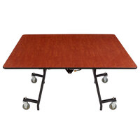 National Public Seating MTSSF-48Q-PBTMCR 48 inch Square Particleboard Cafeteria Table with T-Mold Edge and Chrome Frame