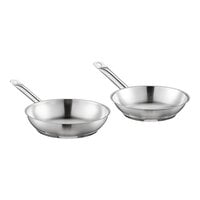 Vigor SS1 Series 2-Piece Induction Ready Stainless Steel Fry Pan Set - 8" and 9 1/2" Frying Pans