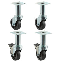 Pitco Equivalent 4 inch Swivel Adjustable Height Plate Casters for Fryers - 4/Set