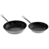 Vigor 2-Piece Induction Ready Stainless Steel Non-Stick Fry Pan Set - 8 inch and 9 1/2 inch Frying Pans