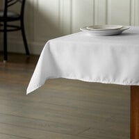 Intedge 36 inch x 36 inch Square White 100% Polyester Hemmed Cloth Table Cover