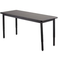 National Public Seating HDT3-2448H 24" x 48" Adjustable Height Utility Table with High-Pressure Laminate Top