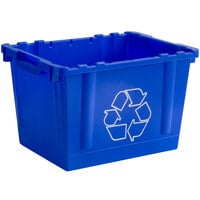 Lavex Janitorial 14 Gallon Rectangular Blue Curbside Recycling Bin