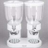 Zevro KCH-06123 White 4 Liter Double Canister Dry Food Dispenser