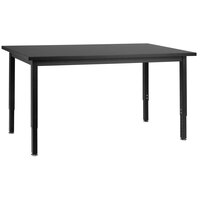 National Public Seating SLT3-3060C 30 inch x 60 inch Height Adjustable Black Steel Science Lab Table with Chem-Res Top