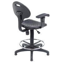 National Public Seating 6722HB-A Kangaroo Swivel Industrial Stool with Foot Ring and Arms