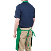 Chef Revival Kelly Green Poly-Cotton Customizable Bib Apron with 1 Pocket - 34 inch x 28 inch