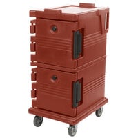 Cambro UPC600402 Ultra Camcarts® Brick Red Insulated Food Pan Carrier - Holds 8 Pans