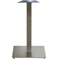 Grosfillex US518009 Gamma Marine 316 22 inch Square Silver Gray Bar Height Outdoor Table Base