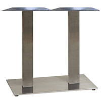 Grosfillex US505009 Gamma 16 inch x 28 inch Silver Gray Dining Height Lateral Table Base