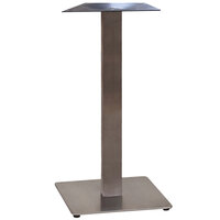 Grosfillex US507009 Gamma 18 inch Square Silver Gray Bar Height Table Base
