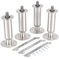 Manitowoc K-00145 6 inch Adjustable Secured Stainless Steel Flanged Feet - 4/Set