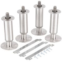 Manitowoc K-00145 6" Adjustable Secured Stainless Steel Flanged Feet - 4/Set