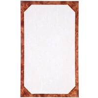 8 1/2" x 14" Brown Menu Paper - Angled Marble Border - 100/Pack