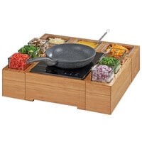Cal-Mil 3837-3-60 Bamboo Action Station 1/6 Size Pan Unit - 11 3/4 inch x 7 1/2 inch x 6 1/4 inch