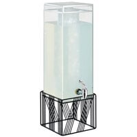 Cal-Mil 4102-3-13 Portland 3 Gallon Black Beverage Dispenser with Ice Chamber and Black Wire Base - 25" x 8" x 8"