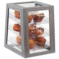 Cal-Mil 3830-83 Ashwood Gray Oak 3-Tier Removable Tray Display Case - 13 1/2 inch x 11 1/4 inch x 15 inch