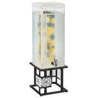 Cal-Mil 4027-3INF-85 Granada Black 3 Gallon Beverage Dispenser with Infusion Chamber - 25 1/2 inch x 8 1/4 inch x 8 1/4 inch