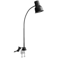 Avantco HL39BKC 39 inch Black Single Arm Stainless Steel Heat Lamp with Avantco PCLMPSS Stainless Steel Clamp - 120V, 250W