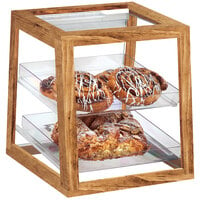 Cal-Mil 3832-99 Madera Rustic Pine 2-Tier Removable Tray Display Case - 12 1/4 inch x 11 1/2 inch x 12 1/2 inch