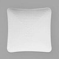 Elite Global Solutions B1025SQ-W Galaxy 10 1/4" White Swirl Square Melamine Plate - 12/Case